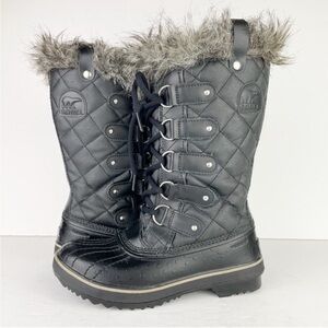 Sorel Tofino II Black Quilted Waterproof Heavy Snow Lace Up Winter Boots